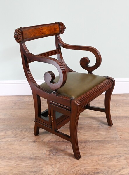 Regency Metamorphic Chair In Mahogany Libary Steps Ladde | Vinterior