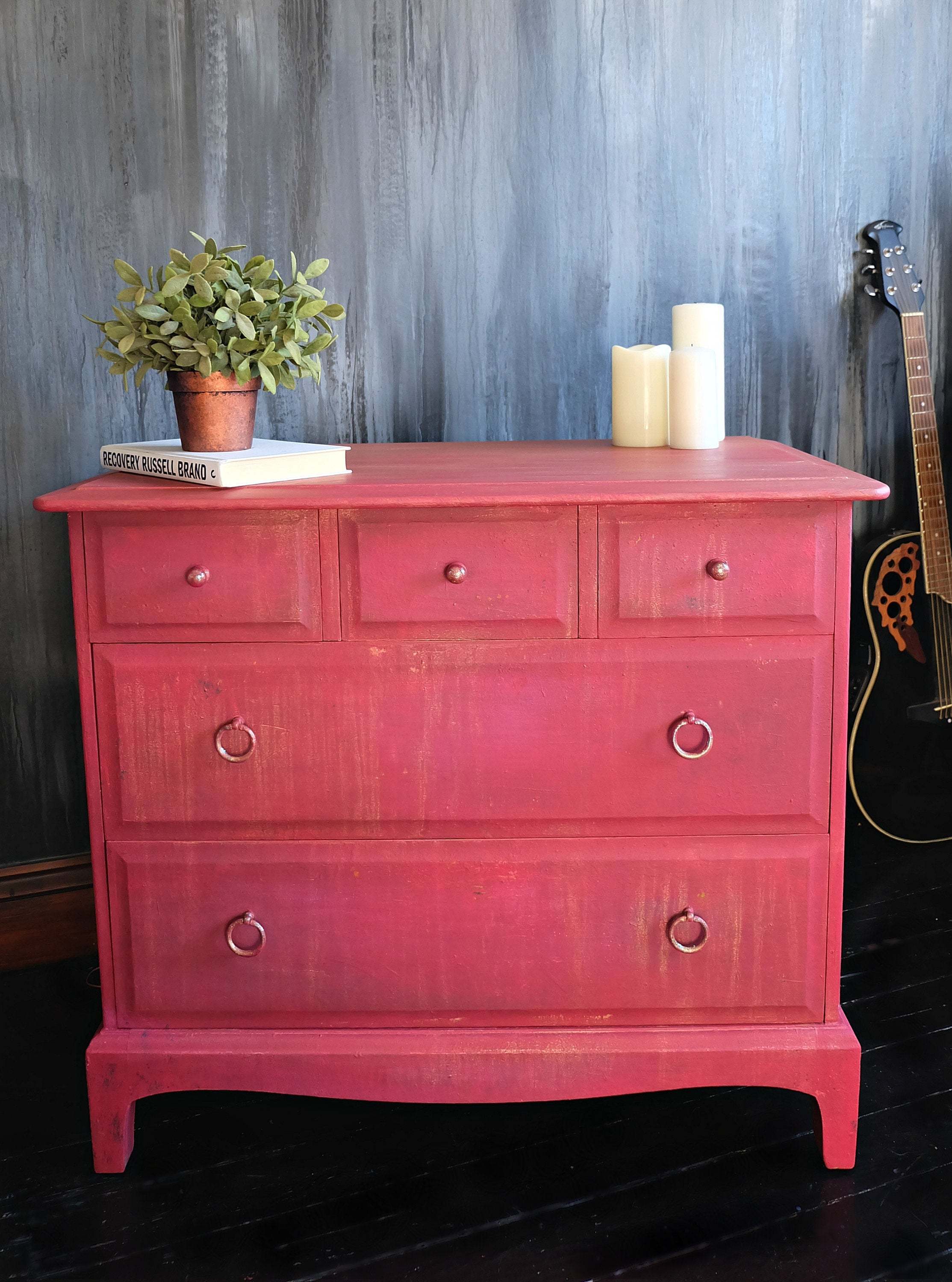 Rustic Drawers Boho Painted Chest Of Drawers Solid Mid Century