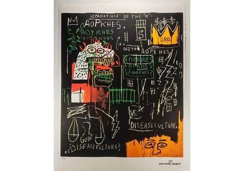 1990s Jean Michel Basquiat Limites Edition Lithograph Numbered In Pencil Jean Michel Basquiat Foundation.