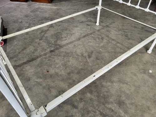 Antique Victorian Cast Iron Brass White 4ft Twin Bed Bedroom photo 345.0