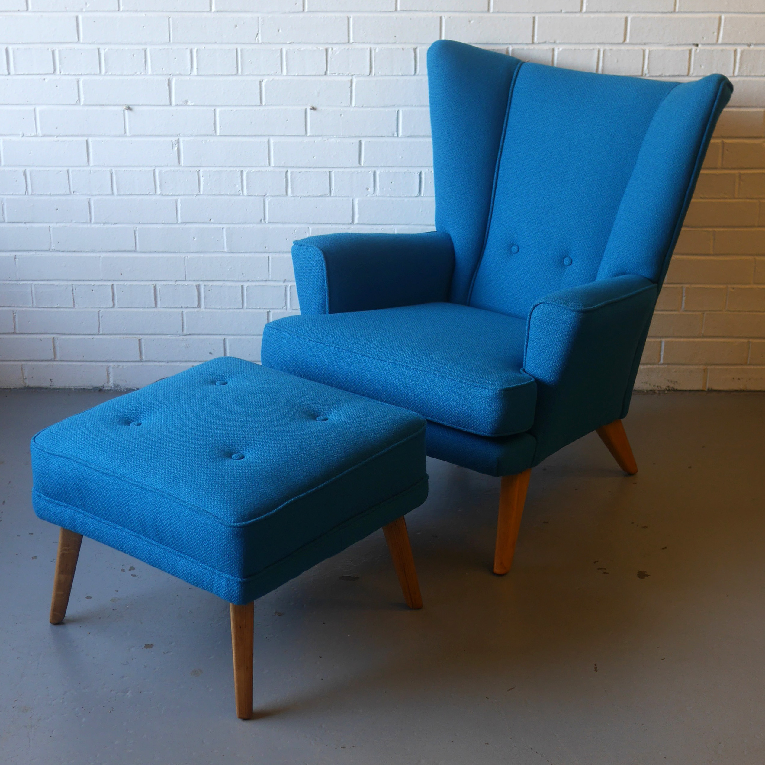 Wingback Armchair And Footstool
