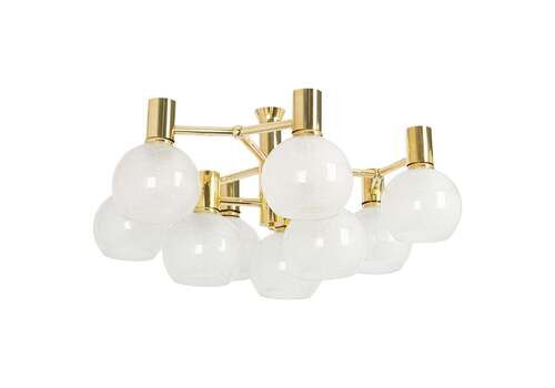 Stunning Brass Flushmount In Style Of Sciolari, Italy, 1960s