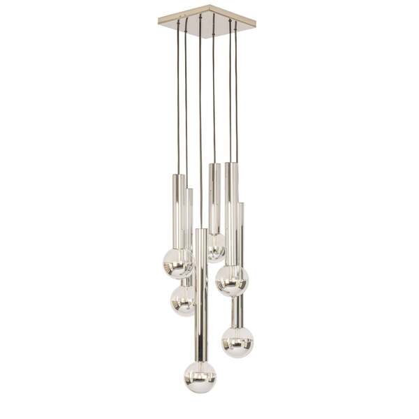 1 Of 2 Large Designer Cascading Chandelier For Staff Leuchten, Germany, 1970s