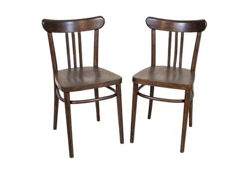 Two 20th Century Brown Beech Chairs In The Thonet Style