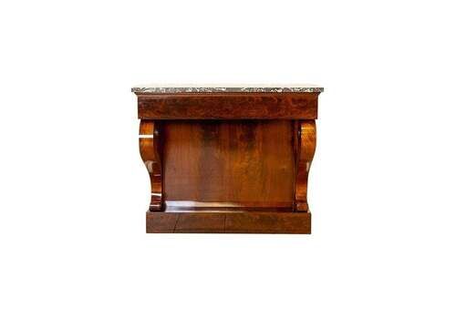 Biedermeier Console Table From The Early 20th Century With Marble Top