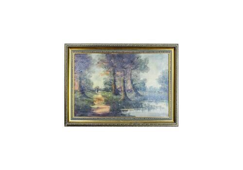 20th Century Oil On Canvas Depicting The Forest Landscape