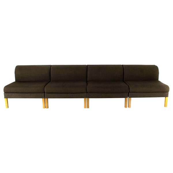 Bernt Petersen Modular Sofa In Oak And Saga 180 Fabric, Denmark, 1980