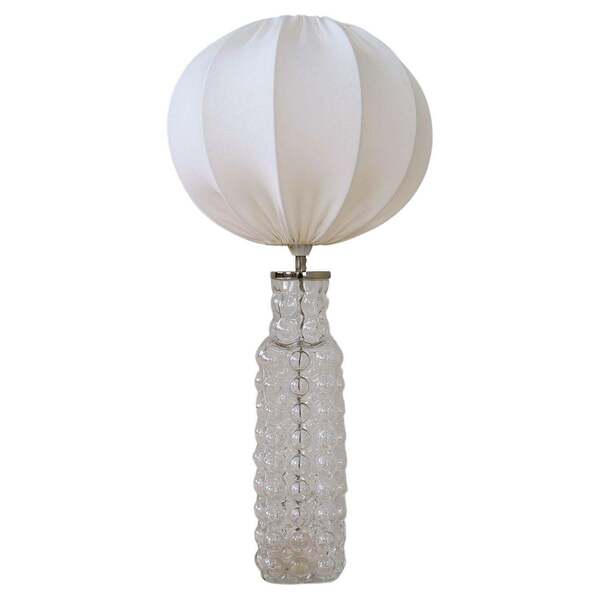 Midcentury Modern Drop Shaped Crystal Rare Table Lamp Orrefors By Carl Fagerlund