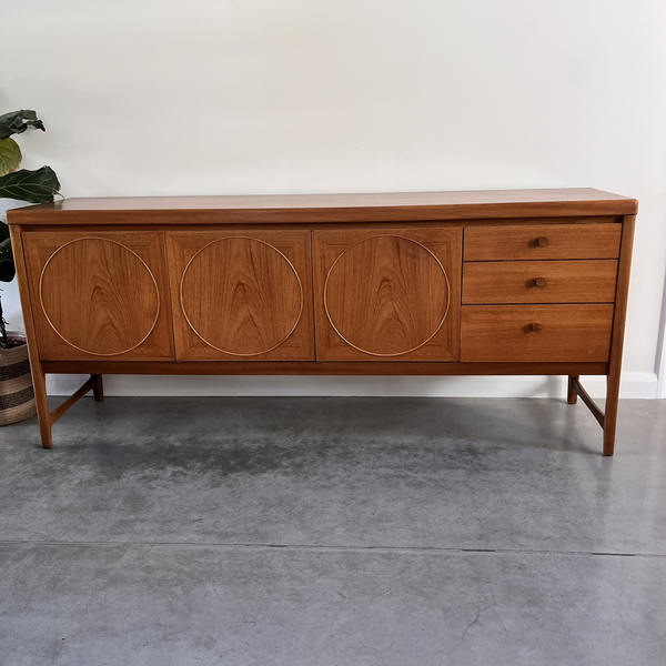 Retro Teak 1960s Nathan Circles Mid Century Sideboard Rare