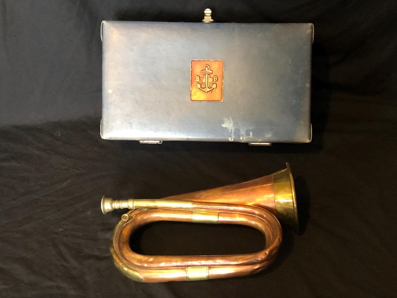 Vintage Boosey And Hawkes London Brass 11 Inch Bugle & Case Boys Brigade