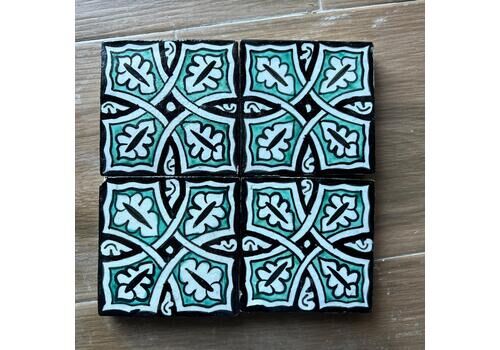 10cm / 4 Inches, 10 Moroccan Zellige Tiles | Handmade Ceramic Tiles For Kitchen, Bathroom, Stair Decor, And Cup Holders