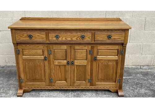 A Wood Brothers Old Charm Vintage Carved Oak Sideboard / Dresser Base
