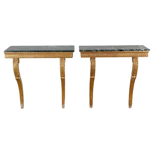 19th Century Pair Of Louis XVI Gilt Console Tables.