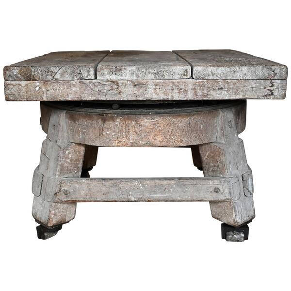 19th Century Sculptur Table Academy Of Fine Arts Berlin Rotating Oak