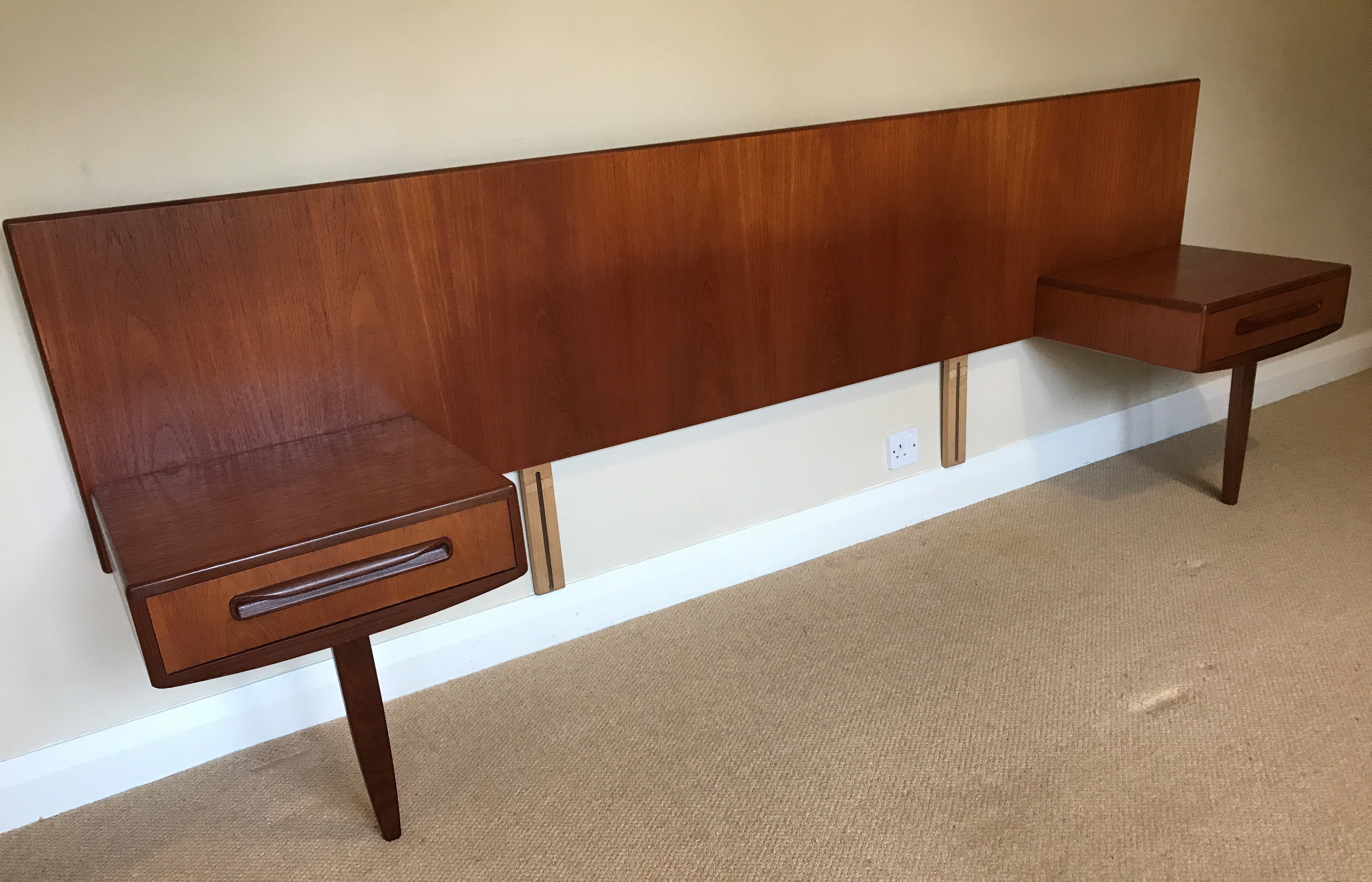 Mid Century G Plan Fresco Range 5ft King Size Teak Headboard With