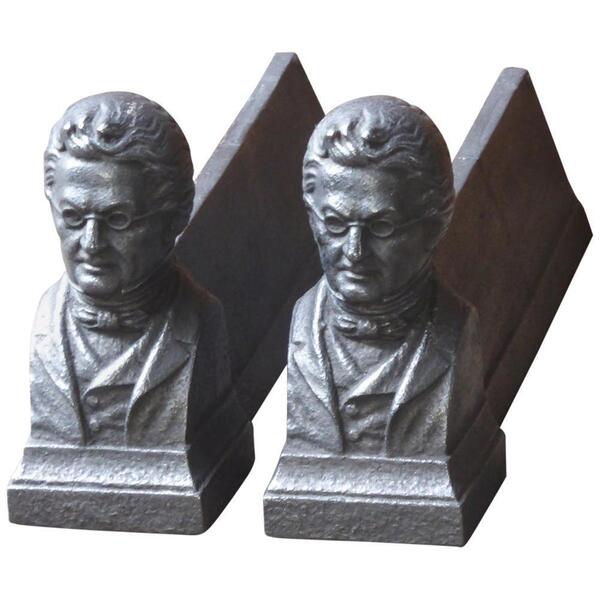 French Napoleon III Style 'Man' Andirons Or Firedogs