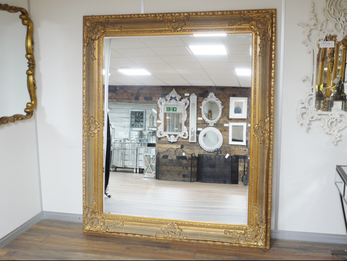 Huge French Mirror In Gold Antique Style Large Floor Or Wall