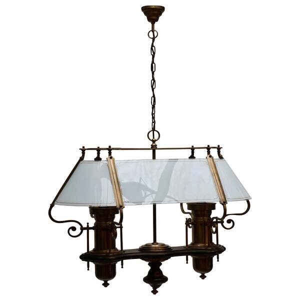 Elegant Glass And Copper Ceiling Light