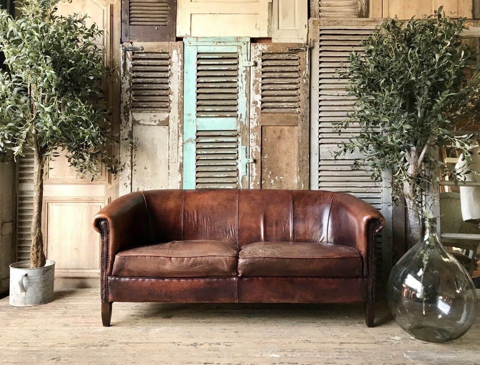 Beautiful Vintage Dutch Leather Sofa