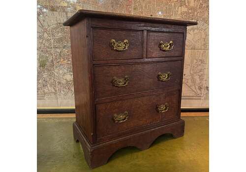 Victorian Miniature Oak Chest Of Drawers