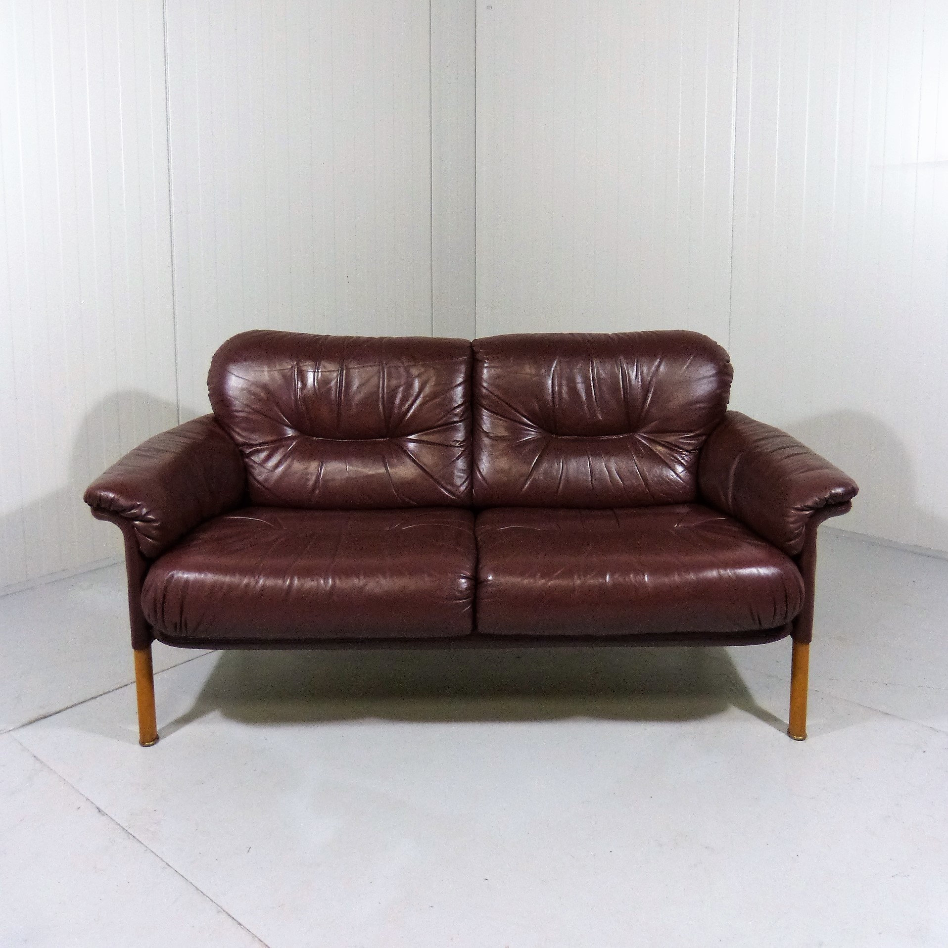 Twoseats Leather Sofa By Hans Olsen Denmark