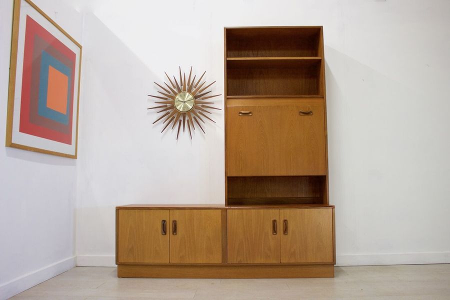 Mid Century Retro Teak G Plan Wall Unit Bookcase Bureau Desk