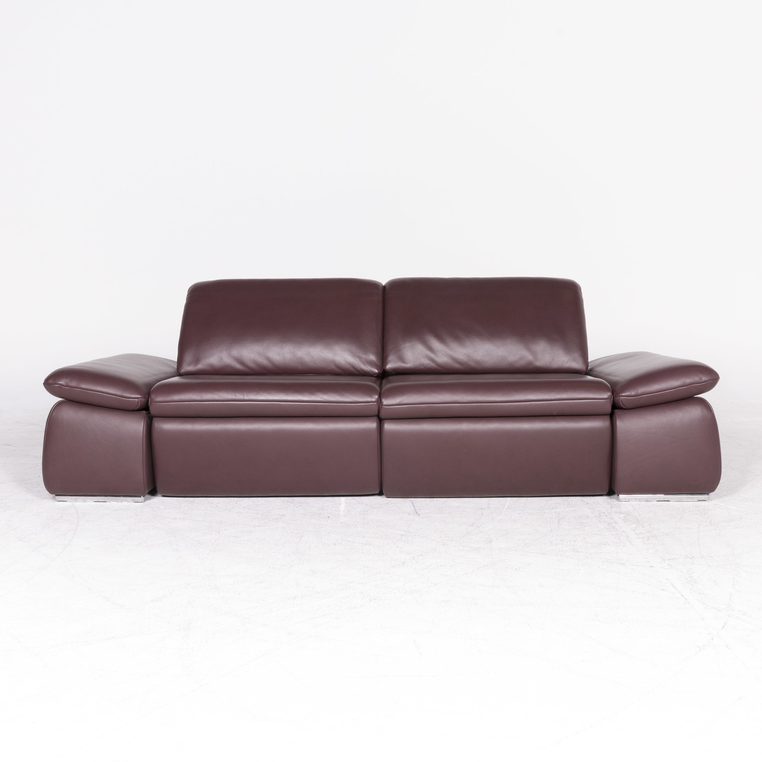 Koinor Evento Designer Leather Sofa Red Wine Red Real Leather