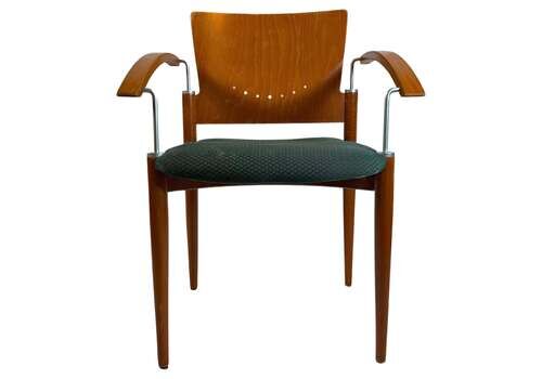 Set Of Four Postmodern Stackable Dining Chairs Attributed To Thonet, Circa 1980s