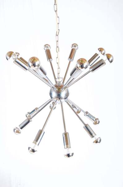 Large Austrian Chrom Plated Sputnik Chandelier photo for sale