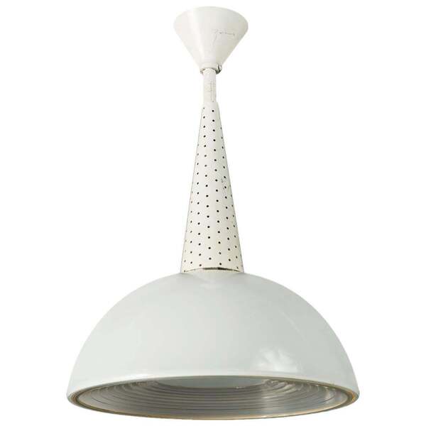 French Pendant Light Attributed To Mathieu Matégot For Holophane