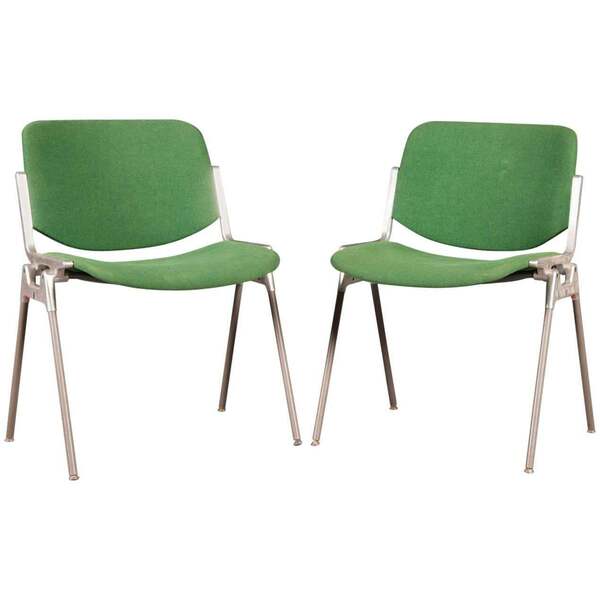 Set Of Two Stackable Chairs By Giancarlo Piretti For Castelli