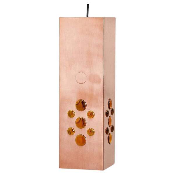 Copper Square Glass Hanging Lamp By Hans Agne Jakobsson Ed. Markaryd, 1960s