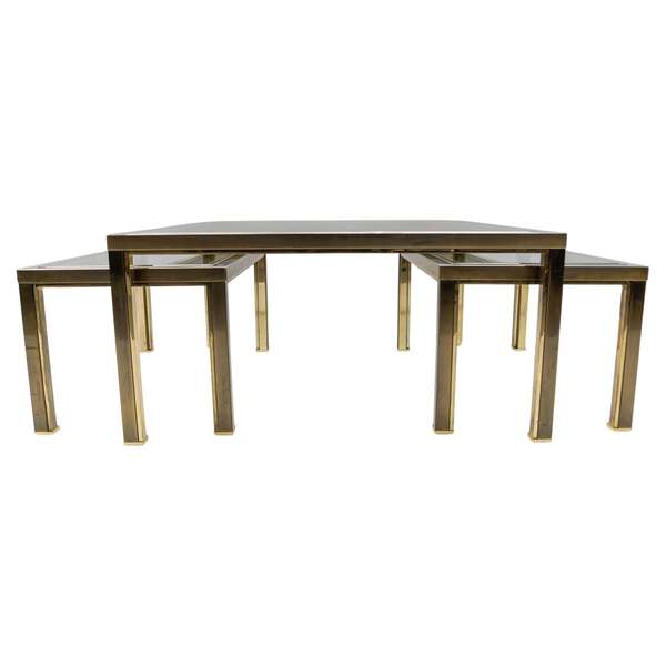 Coffee Table & Nesting Tables From Maison Charles, France 1970s, Set Of 3