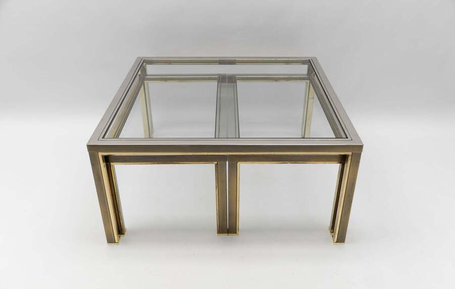 Coffee Table & Nesting Tables From Maison Charles, France 1970s, Set Of 3 photo for sale