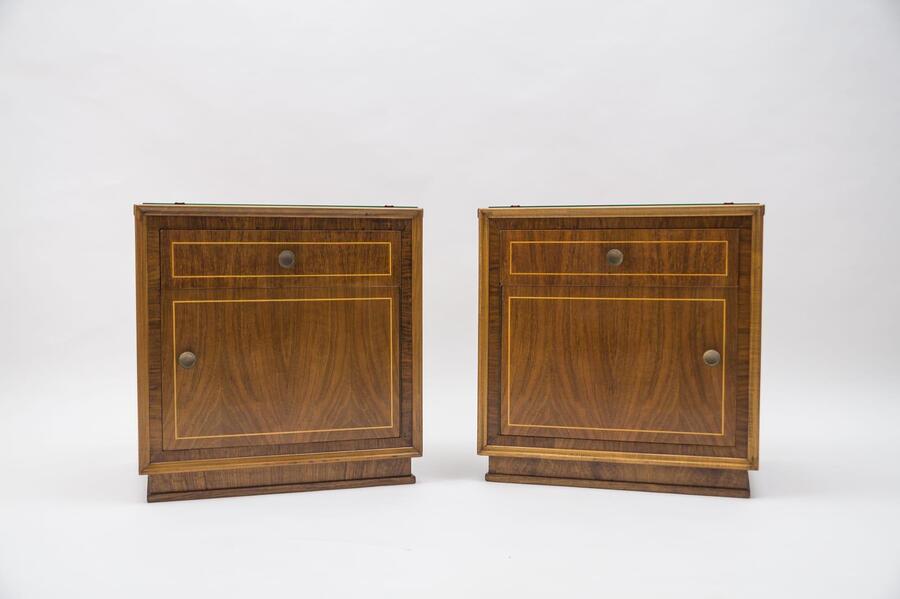 Lovely Austrian Art Deco Nightstands With Inlays, 1930s, Set Of 2 photo furniture