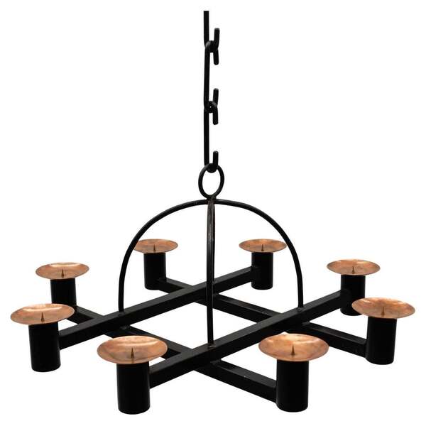 Awesome Metal And Copper Ceiling Candle Holder, 1960s Mid Century Modern