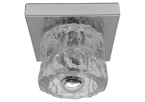 Lovely Ice Glass Wall Or Ceiling Light By Peil & Putzler, Germany 1960s