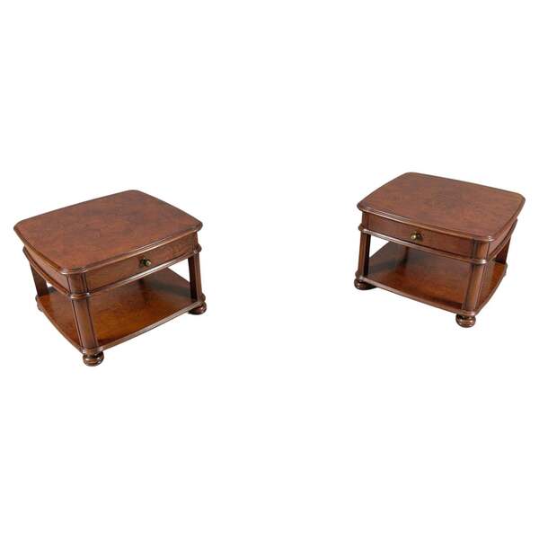 Art Deco Bedside Tables In Mahogany, 1940s, Set Of 2