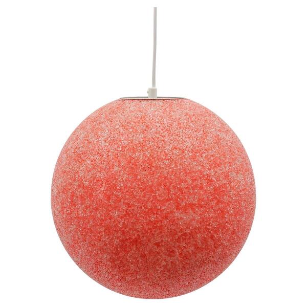 Red Acrylic Granulate Ceiling Lamp, 1960s