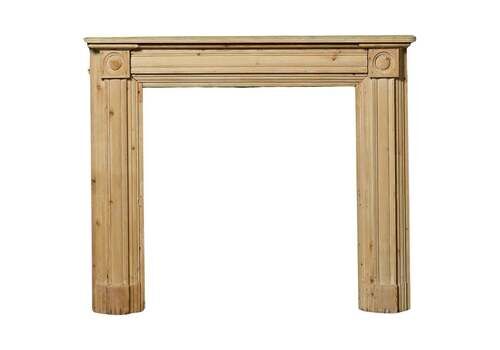Antique Pine Georgian Bullseye Fireplace
