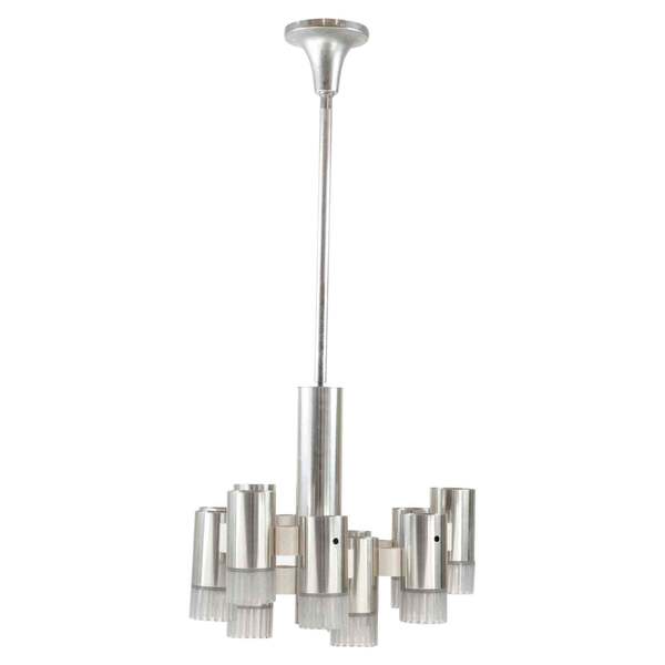 "Modernist" Chandelier Attr. To Gaetano Sciolari, 1970s
