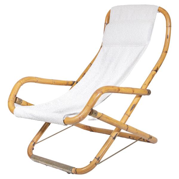 Folding Bambu Deckchair, Italy 1960s