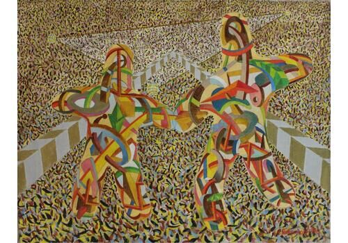 Andrei Plesanovdouble Fantasy   20th Century, Mixed Media, Colourful Abstraction, Avantgarde1990