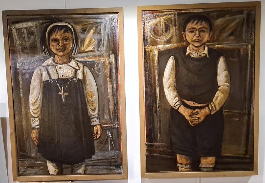Stuart Mackenzie'him' And 'Her', A Pair Of Large Glasgow School Portrait Paintings On Canvas.1990s