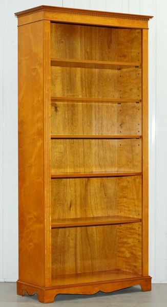 Lovely Golden Solid Walnut Library Bookcase Tall With Adjule Lovely Golden Solid Walnut Library Bookcase Tall With Adjule Shelves Photo 1