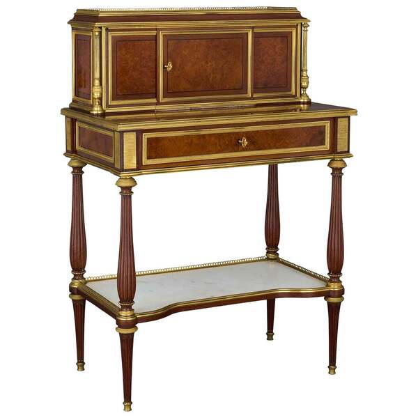 Antique Louis XVI Style Mahogany And Ormolu Bonheur Du Jour By Winckelsen