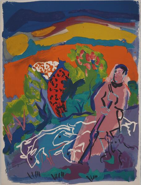 Pierre Ambrogianishepperd In The Moutain   Original Lithograph, Signed
