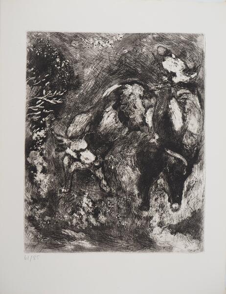 Marc Chagallbulls And A Frog   Original Etching   Ref. Sorlier #1061952