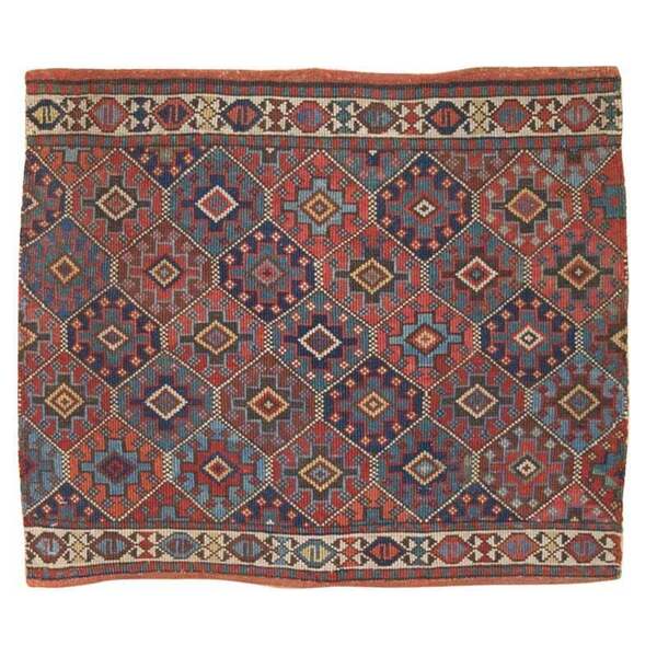 Antique Shahsavan Mafrash Panel, With Diamond Lattice Design