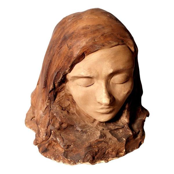 1955 Head Of Woman In Painted Clay Signed Tz55 Attributed To Tono Zancanaro
